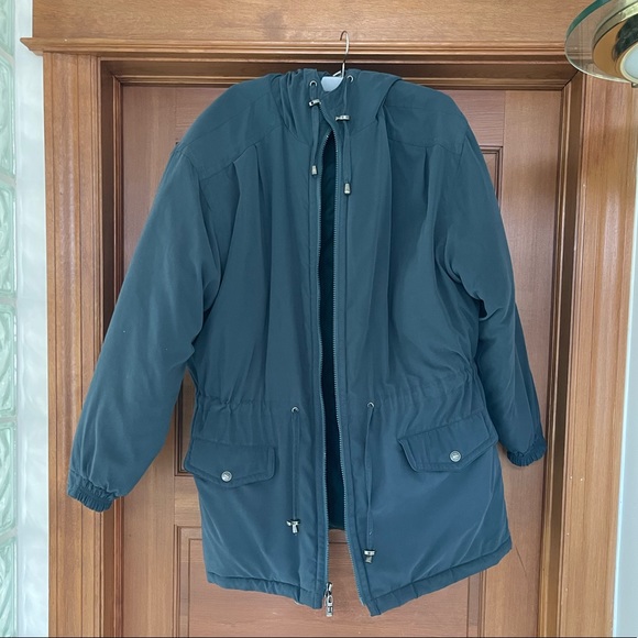 Towne from London fog puffy dark green jacket - Picture 2 of 9